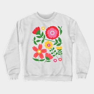 Colorful flowers floral design spring summer design Crewneck Sweatshirt